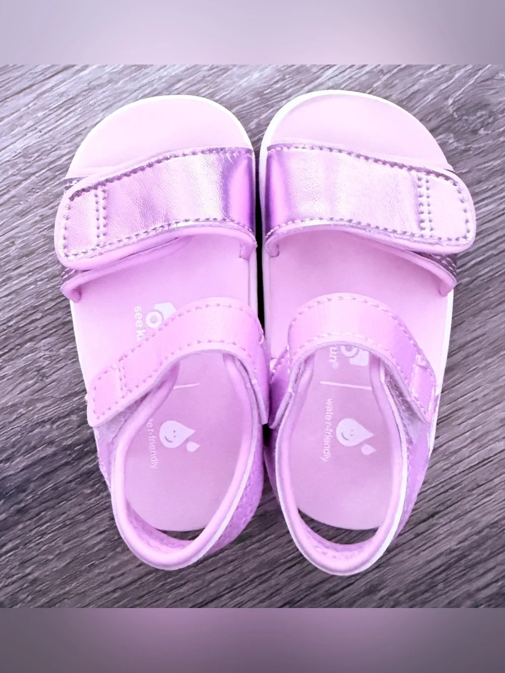 Girls' Pink Metallic Strap Sandals - Kids